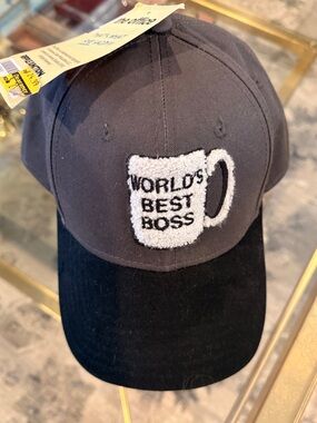 “World’s Best Boss” Gray/Black “The Office” Embroidered Cap by Ripple Junction